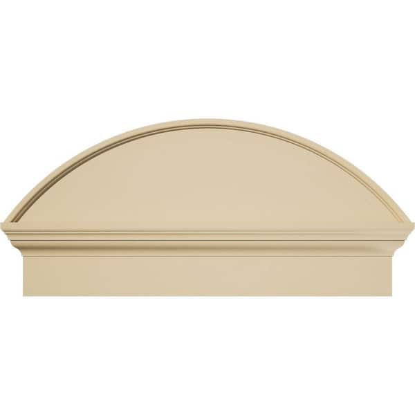 30-in W x 14-3/8-in H x 2-3/4-in P Segment Arch Smooth Signature Urethane Combination Pediment, Primed Tan