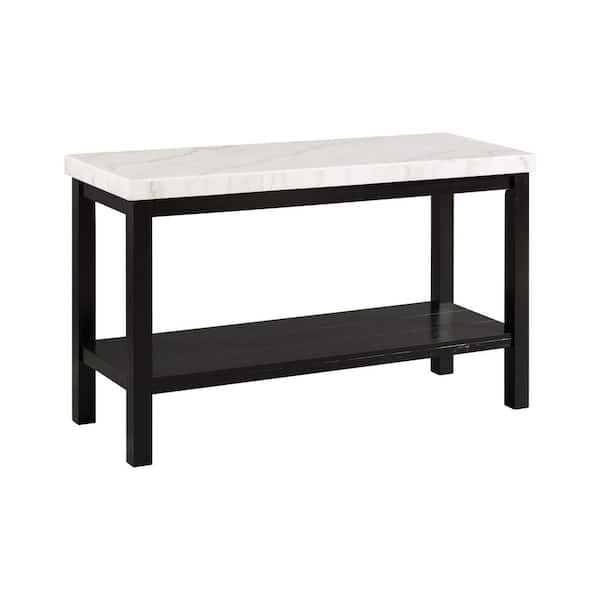 Marcello 48 in. White Rectangle Marble Console Table