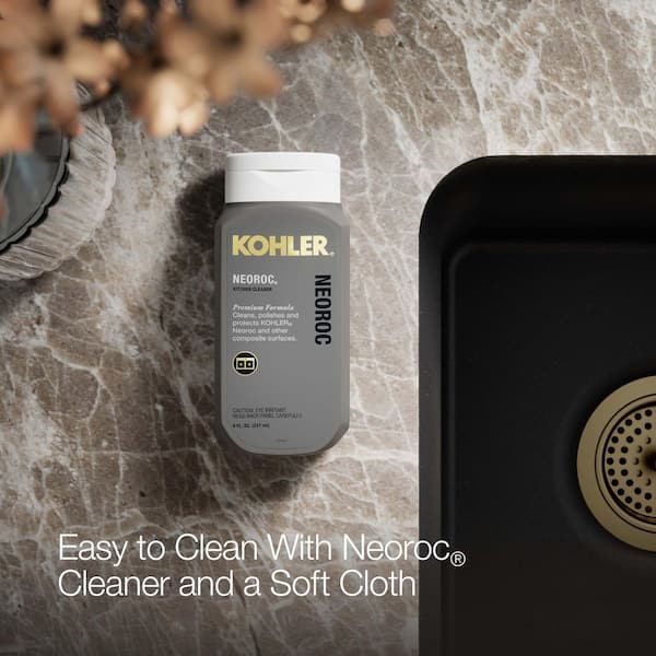 KOHLER Cairn Matte Black Granite Composite 16 in. Undermount Bar