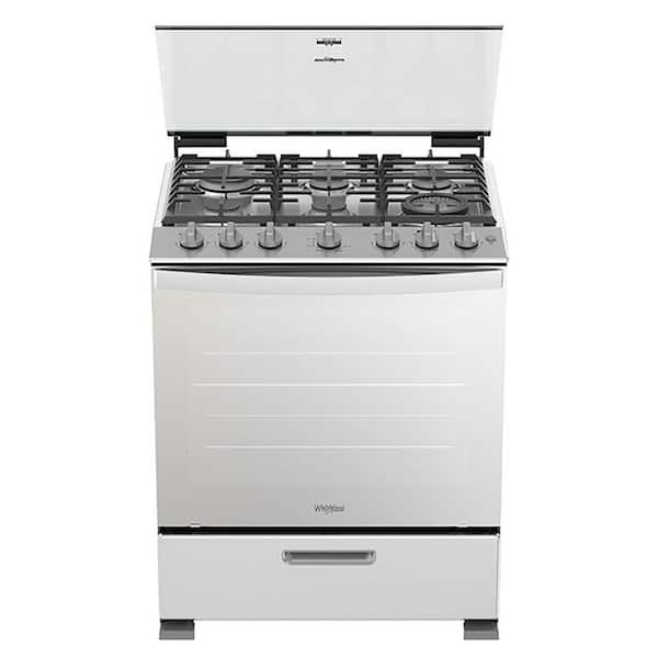 Whirlpool 30 in. 5.1 cu. ft. Freestanding Gas Range in Silver with EvenClean Technology