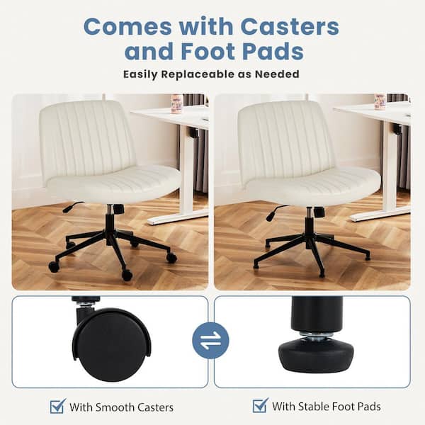 WONDER COMFORT Luxurious Faux Leather Wide Seat 360° Swivel