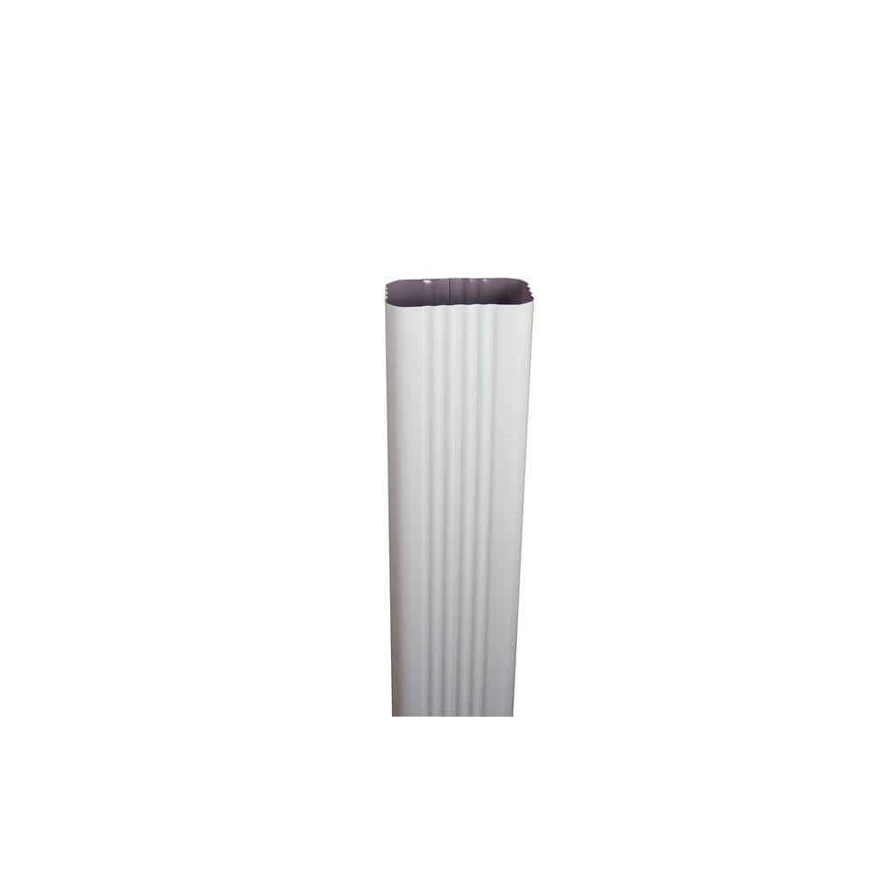 Spectra Metals 3 In. X 4 In. X 8 Ft. Low Gloss White Aluminum Downpipe ...