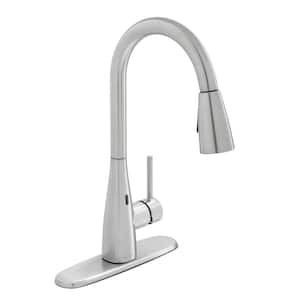 Vazon Touchless Single Handle Pull-Down Sprayer Kitchen Faucet in Stainless Steel