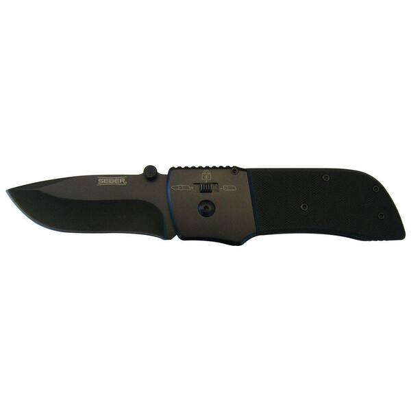 Seber 4.5 in. Drop Point Black Oxide Ratcheting Knife