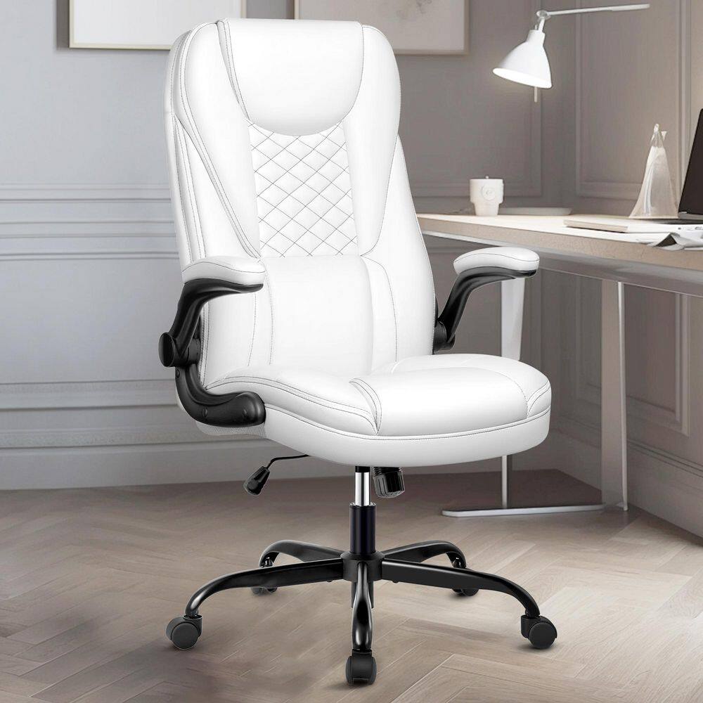 Leather Cushioned Ergonomic Chair in White with Adjustable Armrests and Backrest, SGS-certified Gas Lift price history on PriceWatchPro
