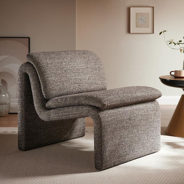 MODWAY Dune Curved Lounge Chair in Antique Polyester Boucle Fabric