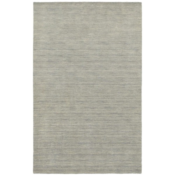 6 ft. x 9 ft. Gray Solid Color Washable Area Rug
