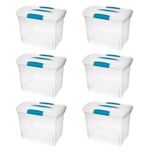 6.5-Gal. Large Nesting ShowOffs File Box with Latches in Clear (6-Pack)