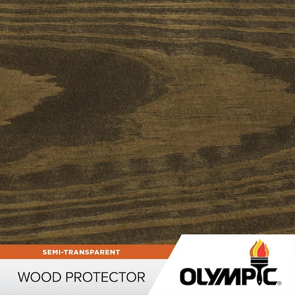 Olympic Wood Protector 1 gal. ST-2014 Ebony Exterior Semi-Transparent Stain Plus Sealer in One
