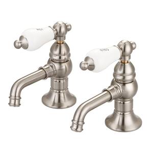8 in. Widespread 2-Handle Basin Cocks Bathroom Faucet in Brushed Nickel