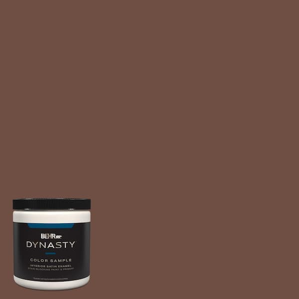 BEHR DYNASTY 8 oz. #S-G-750 Chocolate Sprinkle Satin Enamel Stain-Blocking Interior/Exterior Paint and Primer Sample