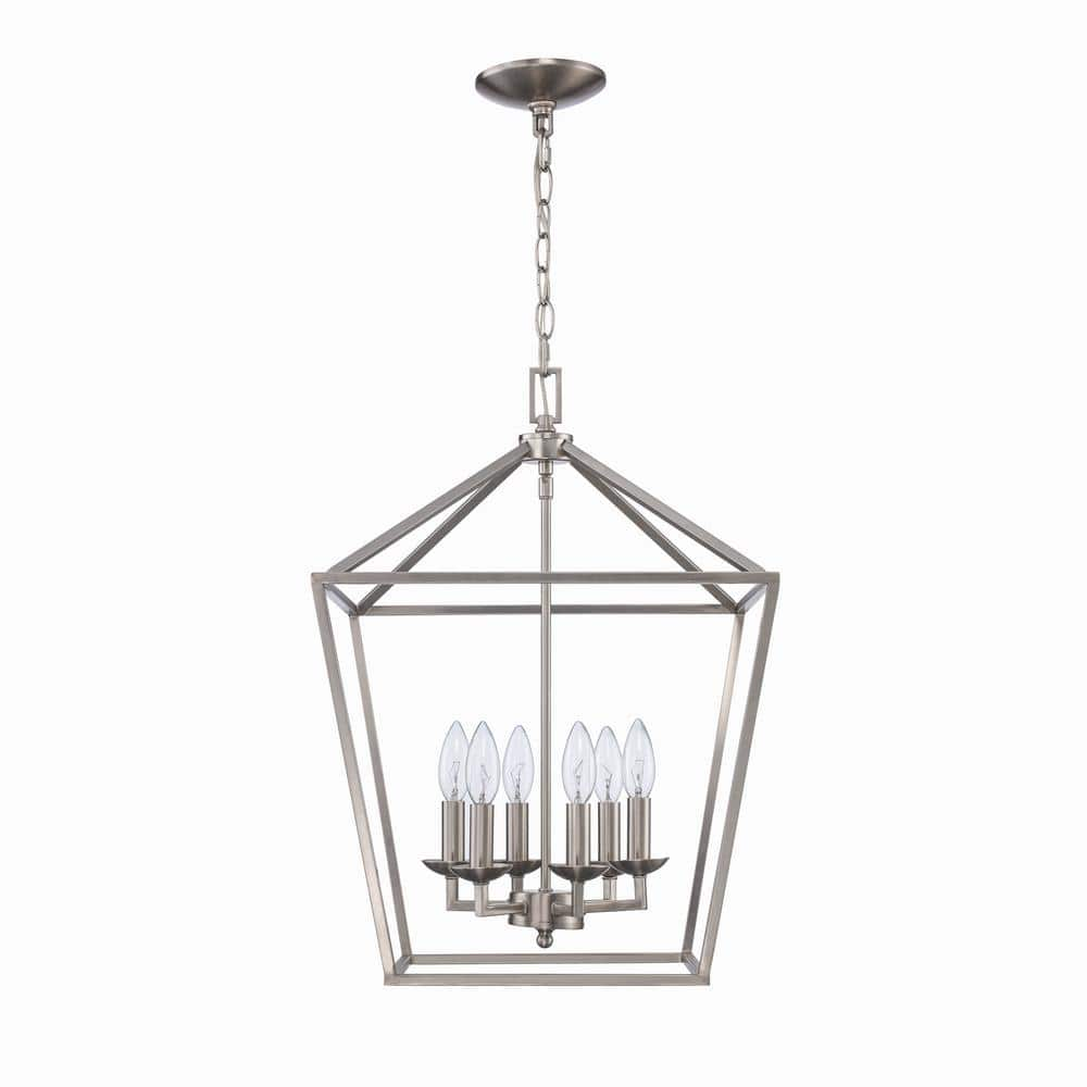 Home Decorators Collection Weyburn 6Light Brushed Nickel Farmhouse