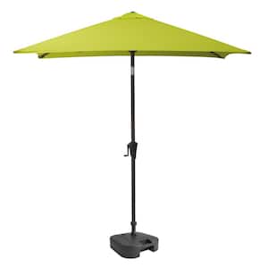 9 ft. Steel Market Square Tilting Patio Umbrella with Umbrella Base in Lime Green