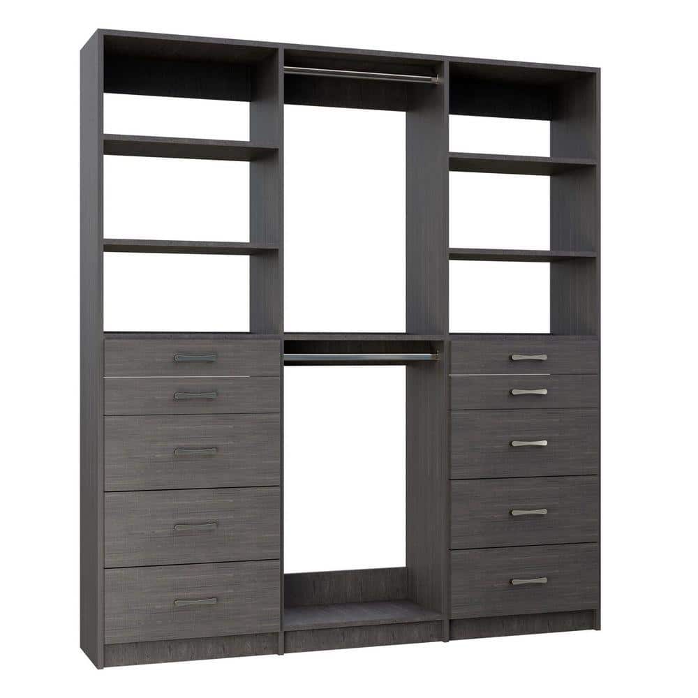 MODULAR CLOSETS Alto Collection 57 in. W Grey Tower System 2 5