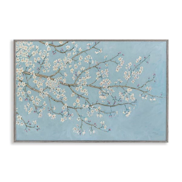 Stupell Industries Delicate Apple Blossoms by Wellington Studio Gray Framed Nature Giclee Art Print 20 in. x 30 in.