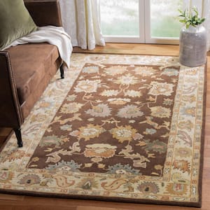 Bergama Brown/Ivory Doormat 2 ft. x 3 ft. Border Area Rug