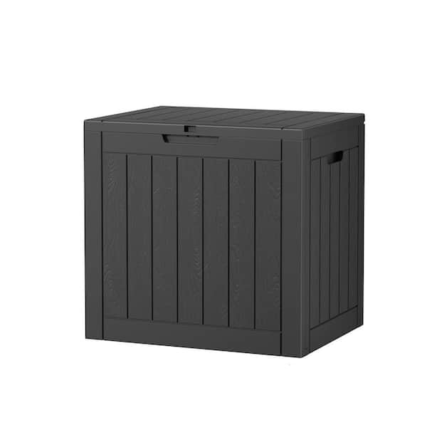 Outdoor Storage Box, 31 Gallon Deck Box, For Indoor and Outdoor Use, Gardening Tools, Lockable, UV Resistant, Black