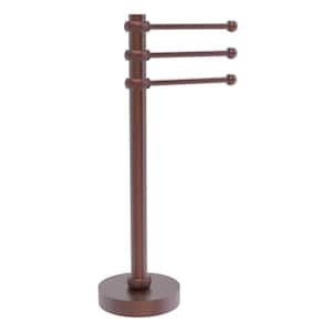 9 in. Vanity Top 3 Swing Arm Guest Towel Holder with Twisted Accents in Antique Copper