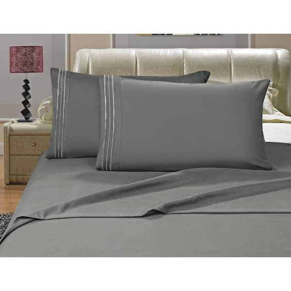 Elegant Comfort 4-Piece Chocolate Brown Solid Microfiber King Sheet Set  V01-K-Chocolate - The Home Depot