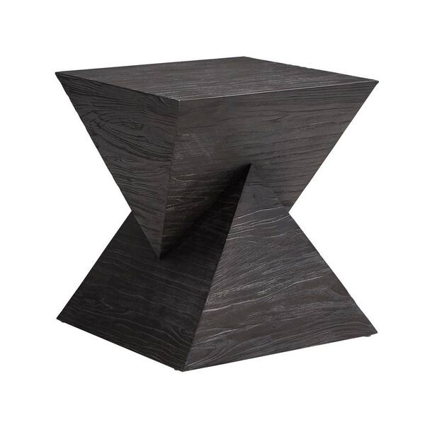 Homesullivan Brown Distressed Double Triangular Prism Shape End Table 40e023 04 The Home Depot Homesullivan Brown Distressed Double Triangular Prism Shape End Table 40e023 04 The Home Depot