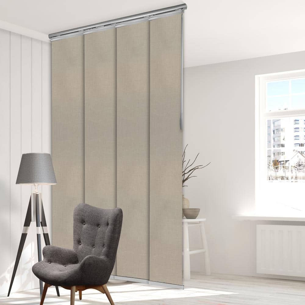 Adjustable Sliding Single Rail Track in Linen Beige with 15.75 in. Slates, Extendable 34 in. to 57 in. W x 94 in. L price history on PriceWatchPro