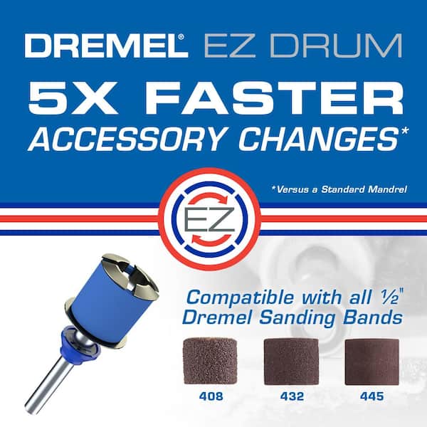 Dremel Sanding Band, Slide on Fit Mandrel Type, 1/2 Drum Diameter, 1/2  Drum Length, 120 Grit