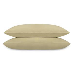 Delara Sage Green Solid 100% Organic Cotton, Queen, Smooth and Breathable,Super Soft Sateen Pillowcases, Pack of 2