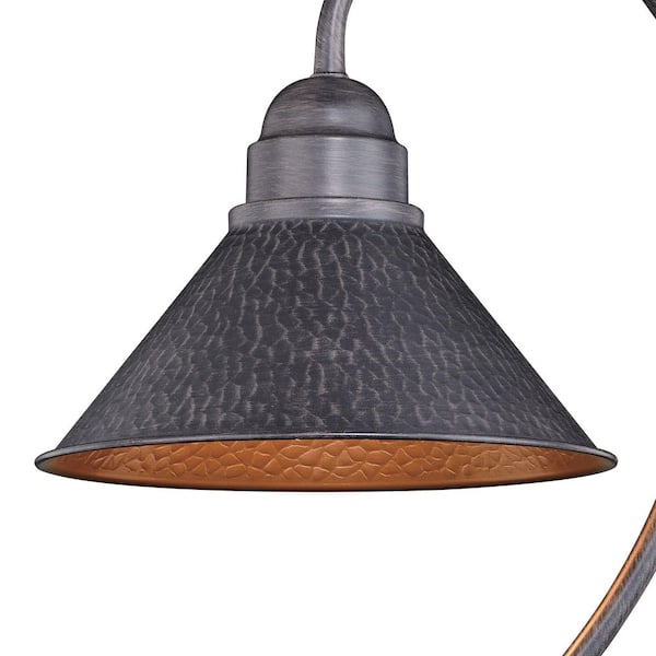 Outland 1-Light Black Steel Hardwired Outdoor Weather Resistant Dark Sky Barn Post Light with No Bulbs Included