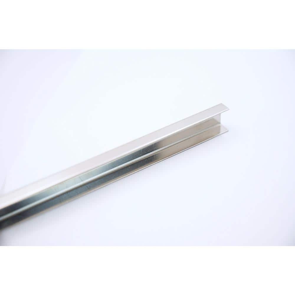 ACEROS SILVA LLC Mirrored Stainless Steel 0.78 in. W x 96 in. L Metal Tile Molding and Transition Trim (10 each/case)