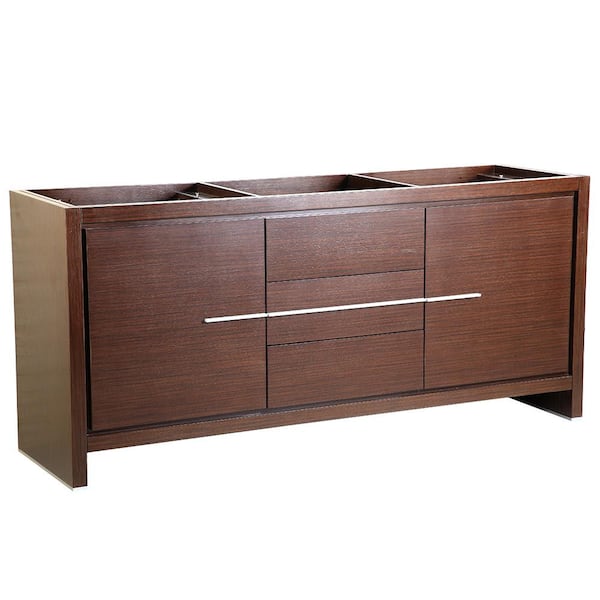 Fresca Allier 72 in. Modern Double Sink Bathroom Vanity Cabinet in Wenge Brown