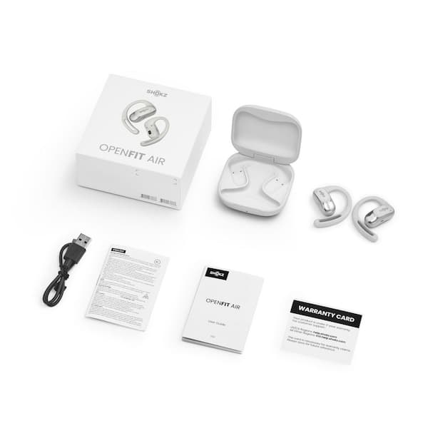 SHOKZ OpenFit Air True Wireless Bluetooth Earbuds White T511-ST-WT
