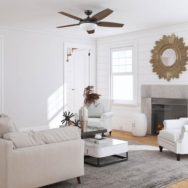 Carmel 48 in. Bronze with Cimarron Ironwood Blades Dual Mount Standard Ceiling Fan wiith Light and Remote Control