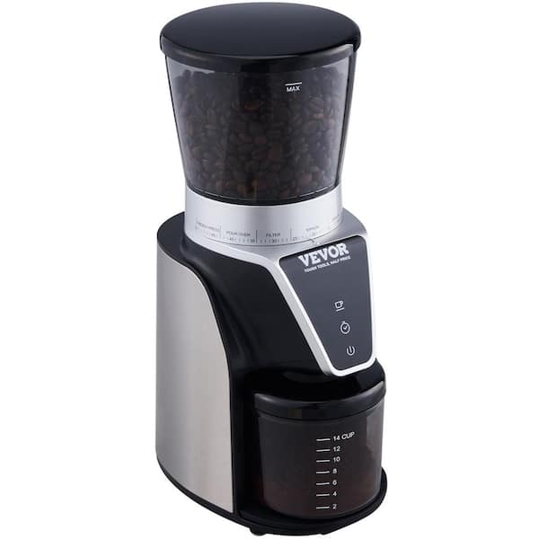VEVOR Conical Burr Grinder, 9.7 oz. 13 Cups Electric Adjustable Burr Mill with 51 Precise Grind Setting, Coffee Grinder