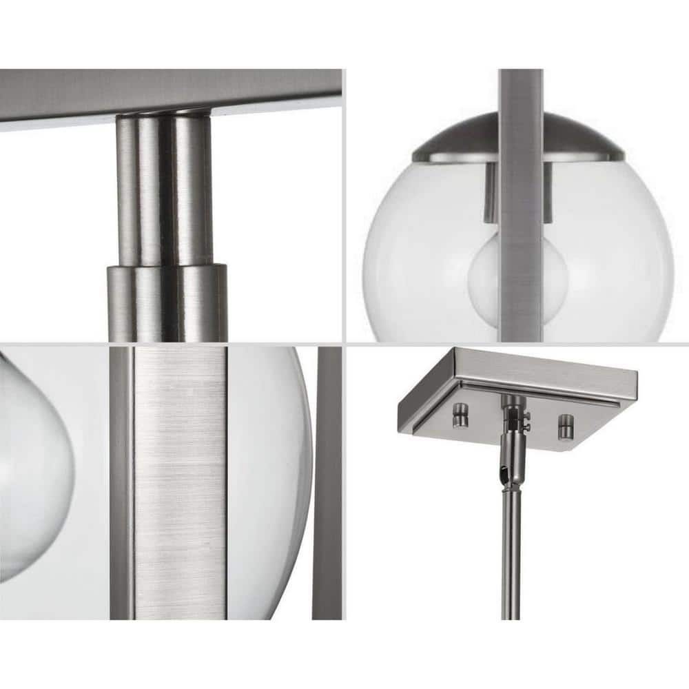 Atwell 8'' Brushed Nickel Luxe Globe Pendant with Clear Glass Shade