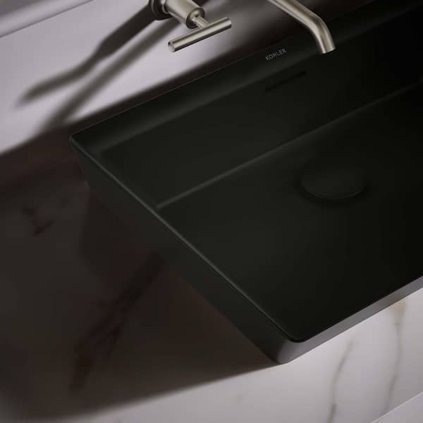 KOHLER Brazn 23 in. x 16 in. Vessel Bathroom Sink in Black