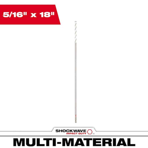 Milwaukee 5/16 in. x 18 in. SHOCKWAVE Impact Duty Carbide Bellhanger Multi-Material Bit
