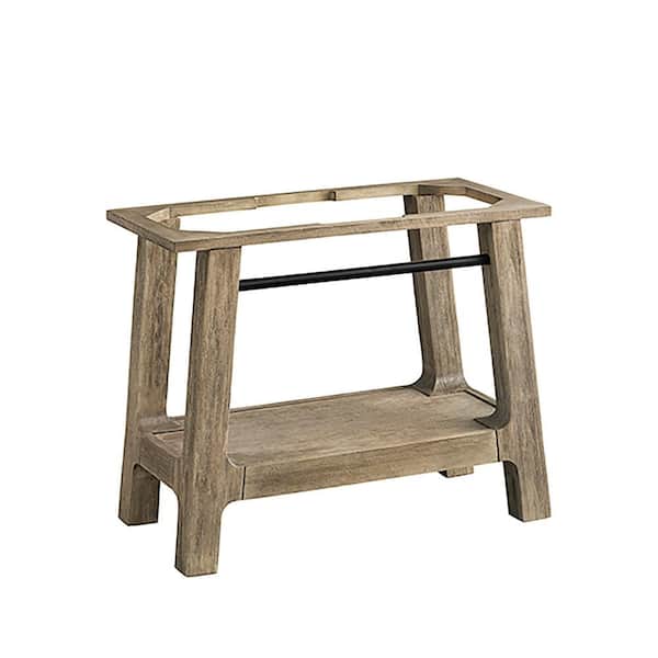 James Martin Vanities Auburn 35.9 in. W x 18.1 in. D x 29.3 in. H Wood Console Sink Basin and Leg Combo without Top in Weathered Timber