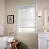 White Cordless Room Darkening 2 in. Faux Wood Blind for Window - 35 in. W x 64 in. L