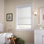 White Cordless Faux Wood Blinds for Windows with 2 in. Slats - 46 in. W x 48 in. L (Actual Size 45.5 in. W x 48 in. L)