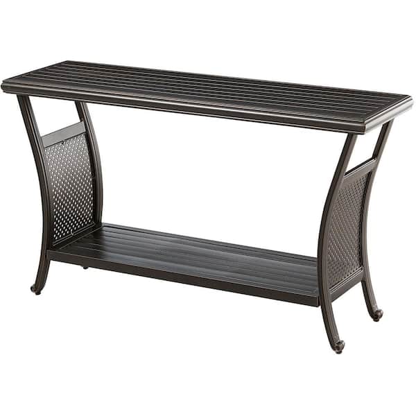 Hanover Traditions Aluminum Slat-Top Outdoor Console Table