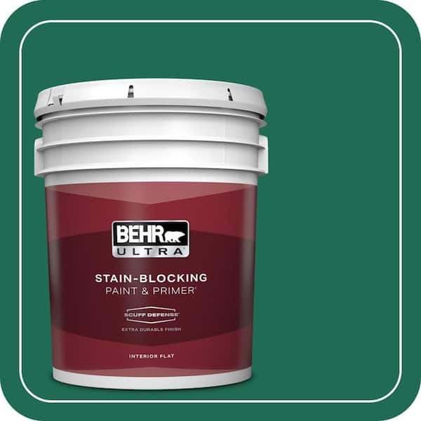 BEHR ULTRA 5 gal. #P430-7 Sparkling Emerald Extra Durable Flat Interior Paint & Primer