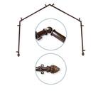 Rod Desyne 13/16" Dia Bay Window Curtain Rod, Adjustable 20 36 38 72 Cocoa