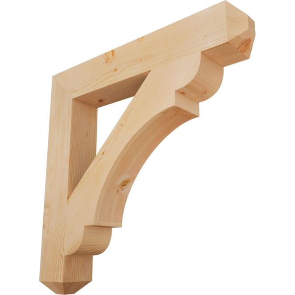 Ekena Millwork 5.5 in. x 38 in. x 38 in. Douglas Fir Olympic Craftsman Smooth Bracket