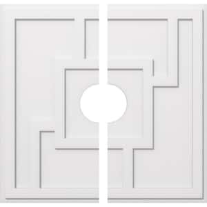 1 in. P X 12-1/2 in. C X 36 in. OD X 7 in. ID Knox Architectural Grade PVC Contemporary Ceiling Medallion, Two Piece