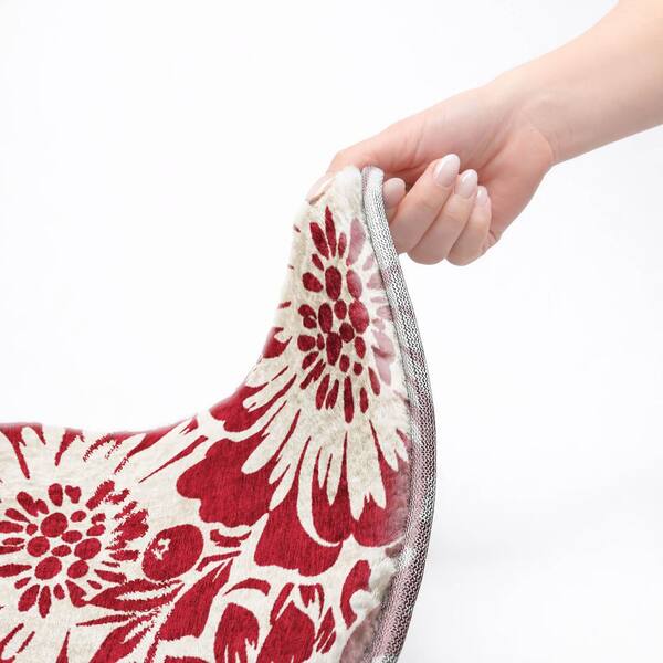 Dream Shag Premium Machine Washable Abstract ADS551 Burgundy 2 ft. x 3 ft. Accent Rug