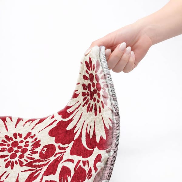 Dream Shag Premium Machine Washable Abstract ADS551 Burgundy 8 ft. x 10 ft. Area Rug