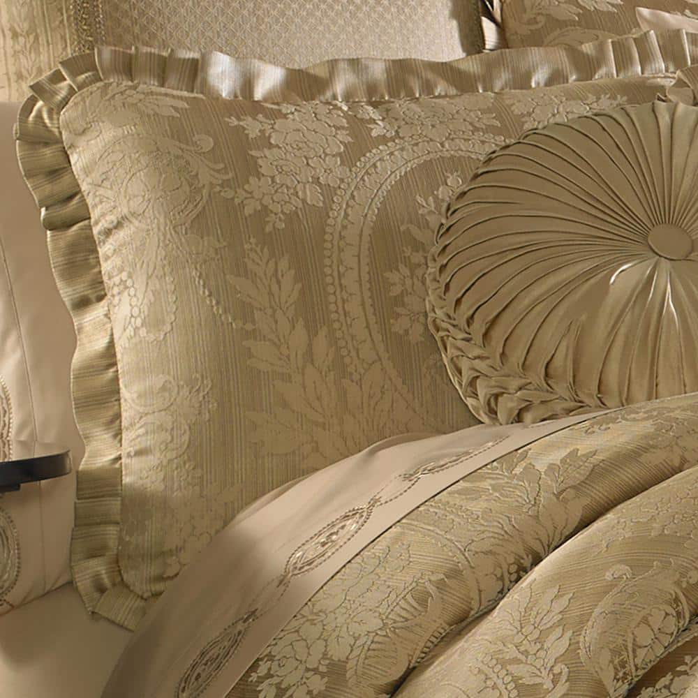 King Gold Reversible Comforter Set with Pleated Corners