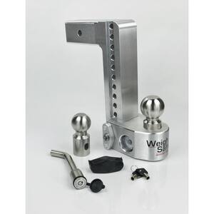 Weigh Safe WS10-3 10 Adjustable Aluminum Drop Hitch Includes: 2 & 2-5/16 Stainless Steel Balls Built-in Scale 3 Inch Shank Double-pin Key Lock Assembly 