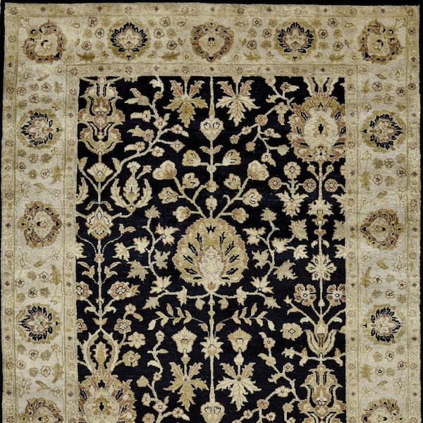 8 x 10 Black Oriental Area Rug