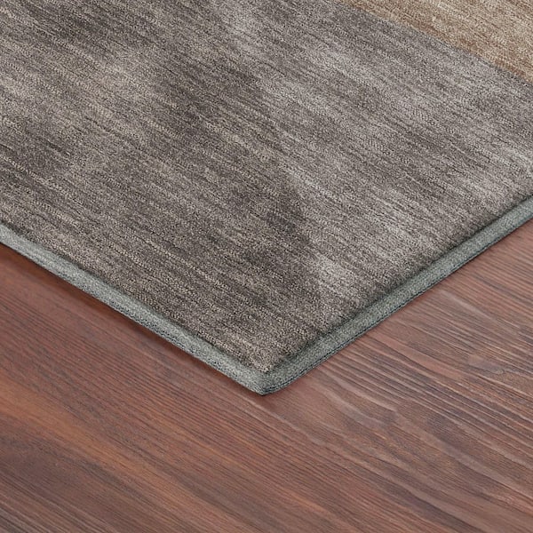 Mayfield Premium Machine Washable Abstract AMF2378 Mocha 9 ft. x 12 ft. Area Rug